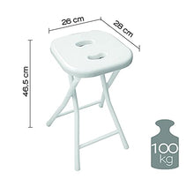 GEDY Sgabello bagno richiudibile, Misure e peso: 46,5X26X28 CM & 1,156 KG, Sgabello richiudibile in metallo e resine, Finitura bianca, Design R&S Gedy, 2 anni di garanzia