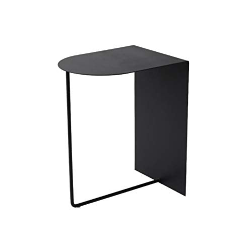 Jcnfa-Tavoli Tavolo Laterale della Linea del Angolo retto, Tavolo davanzale per Soggiorno, Camera da Letto Telaio in Metallo Stand Notturno, 3 Colori (Color : Black, Size : 11.81 * 15.74 * 19.68in)
