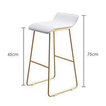 YS Sedia Sgabello da Bar Sedile Bar, Ferro Art Alto Bianco Sedile e Gamba Casa Pranzo con Poggiapiedi Semplice Moderno per Cucina Pub Leisure Cafe,65 cm,65 cm