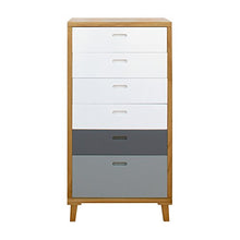 Rebecca Mobili Cassettiera Comò 6 Cassetti Legno Marrone Bianco Grigio Stile Contemporaneo Arredo Camera Salotto (cod. RE6049)