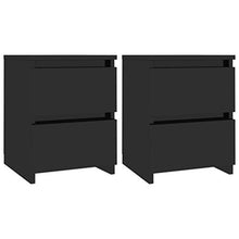 Festnight 2 pz Comodini Camera da Letto Moderni con 2 Cassetti in Truciolato Bianco/Nero/Rovere Sonoma,Comodino Moderno,Cassettiera Camera da Letto Moderno,Comodino con Cassetti 30x30x40 cm