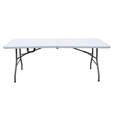 sogesfurniture Tavolo Pieghevole da Picnic da Giardino Bianco, Portatile con Maniglia, perfetto come Tavolo da Campeggio, da Giardino, da Buffet, da Cucina, 152x71x74cm, HP-152CZ-BH