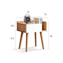 Comodino tutto in Legno massello, Legno di faggio Importato a cassetto Singolo Nordic Minimalist Drawer Protezione Ambientale Armadietto Camera da Letto Peso Cuscinetto 300KG- (48x42x32cm) FANJIANI