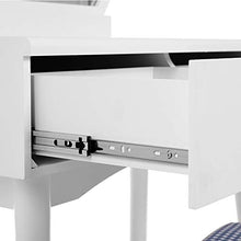 zhangfengjiao Mobile da Toeletta per Ragazza, Set da Toletta con Sedia, Cassetto E Specchio, Adatto per Camera da Letto, Bagno (Bianco, Nero)