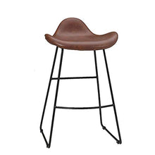LLT Pratico sgabello (Set di 3) Alta Sgabelli metallo Sgabello Brown Cuscini seduta in pelle | Pub Pianale da cucina pranzo Sgabelli Sedie | Home Cafe colazione Sgabello con schienale e poggiapiedi,6