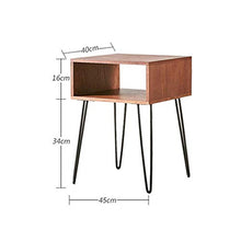 Comodino Legno massello in Ferro battuto Mini Camera da Letto retrò armadietto personalità libreria d'Arte cassetto armadio-50x45x40cm FANJIANI