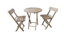 QLS Set di mobili da balcone, in legno, con due sedie pieghevoli