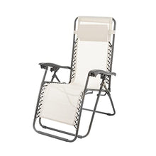 Sdraio reclinabile beige con braccioli, in acciaio Beige
