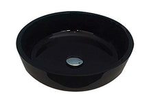 Lavabo Bagno d'Appoggio in Vetro Doppio Strato, Verniciato Nero, Cilindrico Diametro 42cm