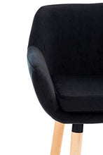 CLP Sgabello Bar Grant In Velluto Sfoderabile I Sedia Alta Cucina In Legno Di Faggio Con Cuscino Removibile, Colore:nero