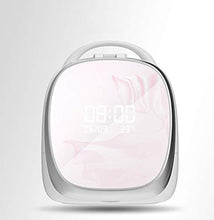Specchio per Il Trucco USB Ricaricabile Makeup Organizer Scatola di stoccaggio Scatole per cosmetici e gioielli con l'ora, la data e la temperatura visualizzate sullo schermo,Pink
