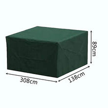 LIMENG - Copertura protettiva rettangolare impermeabile per mobili da giardino, protezione UV, 6 misure (verde) 308 x 138 x 89 cm