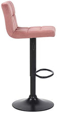 CLP Sgabello Imbottito Da Bar In Velluto I Sedia Da Isola Cucina Regolabile I Telaio In Metallo Con Poggiapiedi, Colore:rosa