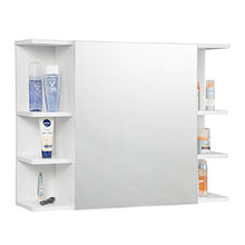 EUGAD Armadietto a Specchio da Bagno Mobiletto Pensile a Parete con 8 Mensole 80x20x60cm Bianco 0134WY