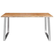vidaXL Legno Massello d'Acacia Tavolo da Pranzo Interni Stile Industriale Bordi Vivi Arredo Cucina Tavola 160x80x75 cm Telaio in Acciaio Inox
