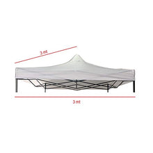 Rebecca Mobili Telo Sostituzione Per Gazebo, Ricambio Per Tendone, Bianco, Poliestere Oxford 800D, Impermeabile - Misure: 3 x 3 mt (LxP) - Art. RE6575