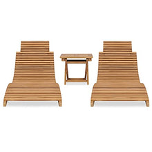 Tidyard Set 2 Sdraio da Giardino e Tavolino Pieghevole in Legno Massello di Teak,Sedia a Sdraio Relax per Giardino,Spiaggia,Piscina