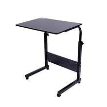 SXGKY Laptop Desk Tabella del Computer Portatile Registrabile Ruota Comodino Computer Portatile può Essere Sollevato in Piedi Desk Scrivania Portatile FF (Color : Black)