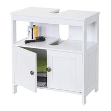 Mendler Arredo Bagno Mobile sottolavabo HWC-B63 MDF Verniciato 30x60x60cm Bianco
