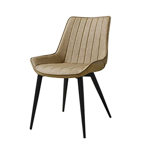 QFWM Sedie da Pranzo Sedia Imbottita in Pelle Stile retrò Industrial Semplice Pranzo Sedia for Soggiorno e Sala da Pranzo Cucina Sala da Pranzo Mobili (Color : Khaki, Size : 53x61x82cm)