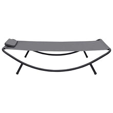 Tidyard Lettino Prendisole, Lettini da Giardino, Sedie a Sdraio da Giardino in Acciaio 200x90 cm Grigio