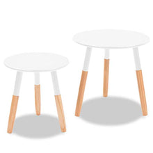 vidaXL 2X Set Tavolini Legno Massello Pino Bianchi Tavolo Tavolinetto Salotto