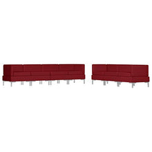 FAMIROSA Set Divano 7 pz in Tessuto Vino Rosso-2877