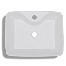Roderick Lavabo da bagno in ceramica con foro per rubinetto, bianco, dimensioni: 480 x 370 x 135 mm (L x P x A)