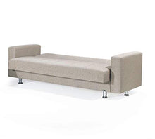 Adel Divano Letto RECLINABILE in Tessuto E Contenitore Grigio O Beige L210X D:85 X H85 con MATERESSO di 22 CM E Molle