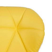 Mendler Sgabello con poggiapiedi HWC-A92 Acciaio Cromato Ecopelle Giallo