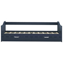 BIGTO - Divano letto estraibile, in legno di pino massello, 90 x 200 cm, colore: Grigio
