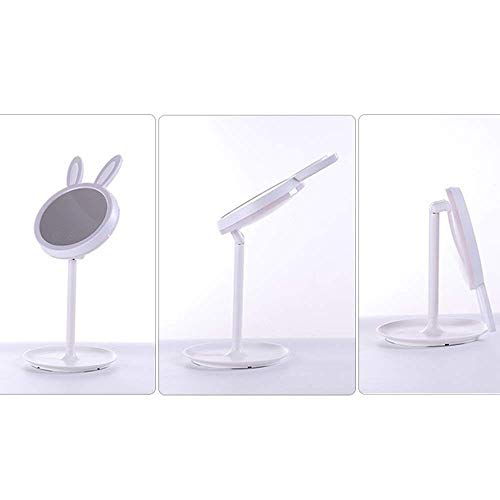 Specchio per Il Trucco con Luce di riempimento a LED con Luce di riempimento Intelligente Specchio per Il Trucco da Tavolo in ABS Piccolo Regalo Bianco