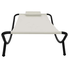 vidaXL Lettino da Giardino Crema 200x90 cm in Acciaio