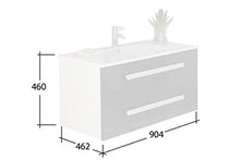 Set di lavabo Jet-Line Rapperswil III in bianco lucido, mobile da bagno, set di mobili da bagno, colore: bianco lucido