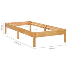 Montloxs Pratico giroletto in Rovere massello in Stile retrò, giroletto in Rovere massello per Camera familiare 200 x 90 x 38 cm (Lunghezza x Larghezza x Altezza) -con Struttura a Telaio in Pino