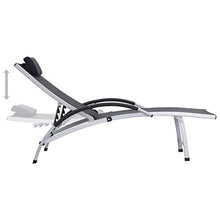 vidaXL Lettino Prendisole Pieghevole Elegante Pieghevole Leggero Regolabile Robusto Sdraio Chaise Longue in Alluminio e Textilene Nero e Argento