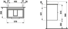 Laufen Mobiletto Vanity Base, 2 cassetti, per lavabo 818959, colorazione: Olmo Luce - H4022121102621
