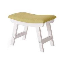 YANG Imbottito Poggiapiedi Dressing Table Sgabello concavo sede Change Scarpe da banco Pouf in Legno ottomano con Copertina in Lino Estraibile, Carico Massimo 200kg, 38x24x29cm