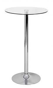 KADIMA DESIGN Bar tavolo da bar tavolo da bistrò tavolo merenda cromo / vetro 60 centimetri rotonda