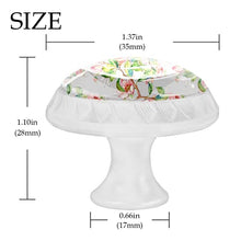 4 pcs White Cabinet Knobs for Kitchen Cabinets Bedroom Wardrobe Dresser Drawers Spring branches