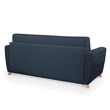Deco In Paris - Divano convertibile scandinavo a 3 posti in tessuto denim con apertura Express Tobias