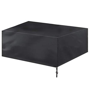 XXYANZI Copertura Tavolo Esterno Impermeabile 123x61x72cm, Rettangolare Coperture Tavoli da Giardino, Anti-UV, Antivento, Anti-Neve, per Giardino Esterno Arredo. - Nero