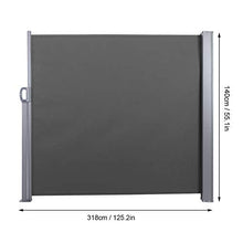 ffu Tenda da Sole, Cortile Laterale Tenda da Sole Retrattile, Grigio Scuro per Uso Domestico Indoor Ed Esterno