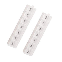 Scatola portapillole settimanale organizer promemoria 7 giorni medicina vitamina dispenser bianco 2 pezzi