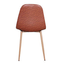 JIASEN 1234 - Set di 4 sedie da pranzo con cuscino in pelle PU, schienale e gambe in metallo noce, design moderno, per sala da pranzo, cucina e soggiorno, colore: marrone
