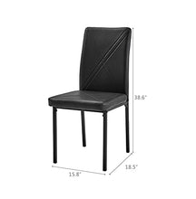 Sedute multifunzionali, 4pcs Quadrato Tavolo da tavolo Schienale Stile Croce Decorazione Nera Sedie da pranzo Nera Sedie all'aperto per portico, a bordo piscina, patio, giardino, balcone, cortile, arr