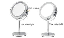 FGDSA Specchio per Il Trucco Compatto Illuminato, Specchio per Il Trucco A LED 10X, Specchio per Il Trucco con Luce Ad Anello, Specchi per Il Trucco A LED 360 °; Rotante
