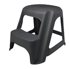 Hogar y Mas Sgabello 2 gradini, Scaletta, Plastica Resiste. Sgabelli Cucina a Buon Mercato 50x45x40 cm - Gris Oscuro