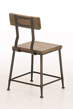 CLP Sedia Bar Queens Design Industrial-Chic In Legno Massiccio E Metallo Verniciato A Polvere Alt. Seduta 44 CM, Colore:bronzo