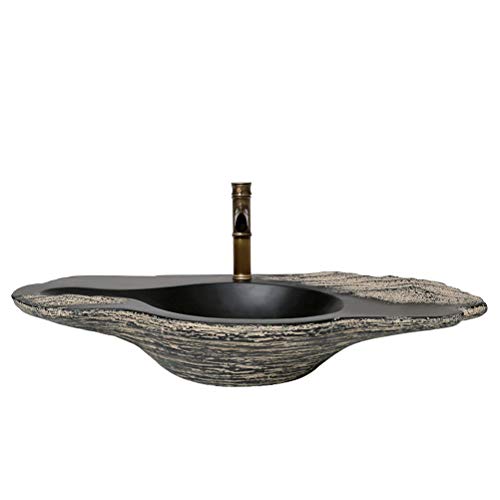 Mobiletto da bagno in stile antico, con lavabo e lavabo, ideale per hotel, teahouse e bagno, grande, 97 x 15 cm